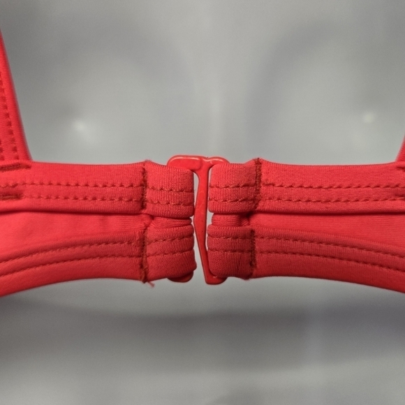 Adidas Cross Back Triangle bikini Top Neon Red & White 8 - Picture 7 of 15